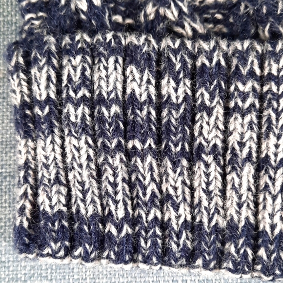 Mens Knit Hat Heathered Navy Blue Britt's Knits Unisex Beanie Headwear Outerwear - Picture 2 of 5